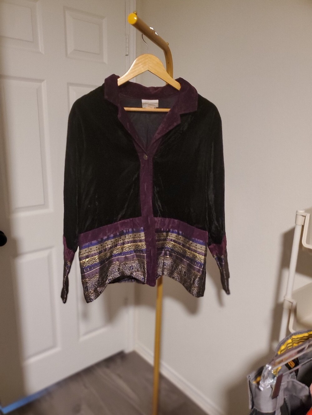 Coldwater Creek Velvet Jacket in Black and Plum